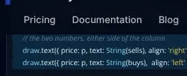Rendered contrast evidence for // the two numbers, either side of the column