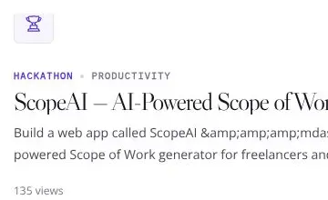 Rendered mobile overflow evidence for HackathonProductivityScopeAI — AI-Powered Scope of Work GeneratorBuild a web app called ScopeAI &amp