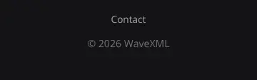 Rendered contrast evidence for © 2026 WaveXML