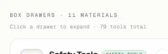 Rendered contrast evidence for Click a drawer to expand · 79 tools total