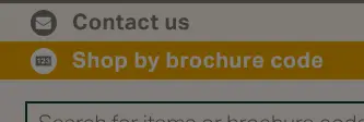 Rendered contrast evidence for Shop by brochure code