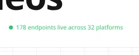 Rendered contrast evidence for 178 endpoints live across 32 platforms