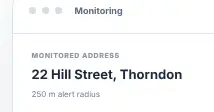 Rendered contrast evidence for MONITORED ADDRESS