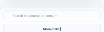 Rendered contrast evidence for ⌕ Search an address or consent