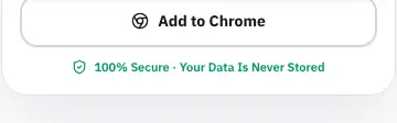 Rendered contrast evidence for 100% Secure · Your Data Is Never Stored