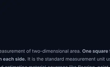 Rendered mobile overflow evidence for What is a square foot? A square foot (sq ft) is a measurement of two-dimensional area. One square fo