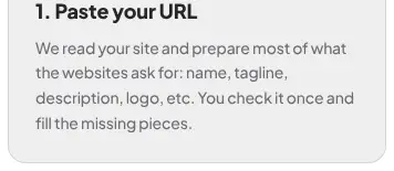 Rendered contrast evidence for We read your site and prepare most of what the websites ask for: name, tagline,