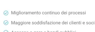 Rendered contrast evidence for Miglioramento continuo dei processi