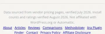Rendered contrast evidence for Data sourced from vendor pricing pages, verified July 2026. Install counts and r