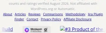 Rendered contrast evidence for About · Articles · Reviews · Comparisons · Methodology · Jira Plugin Finder · Co
