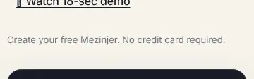 Rendered contrast evidence for Create your free Mezinjer. No credit card required.