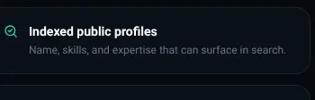 Rendered contrast evidence for Name, skills, and expertise that can surface in search.