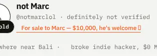 Rendered contrast evidence for 🏷️ For sale to Marc — $10,000, he's welcome →