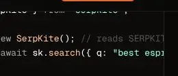 Rendered contrast evidence for // reads SERPKITE_API_KEY